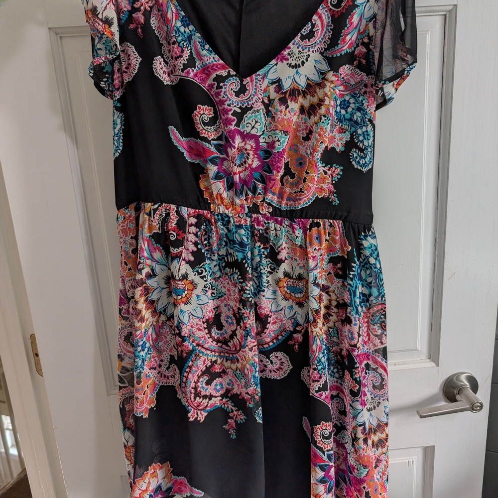 Floral Black Dress